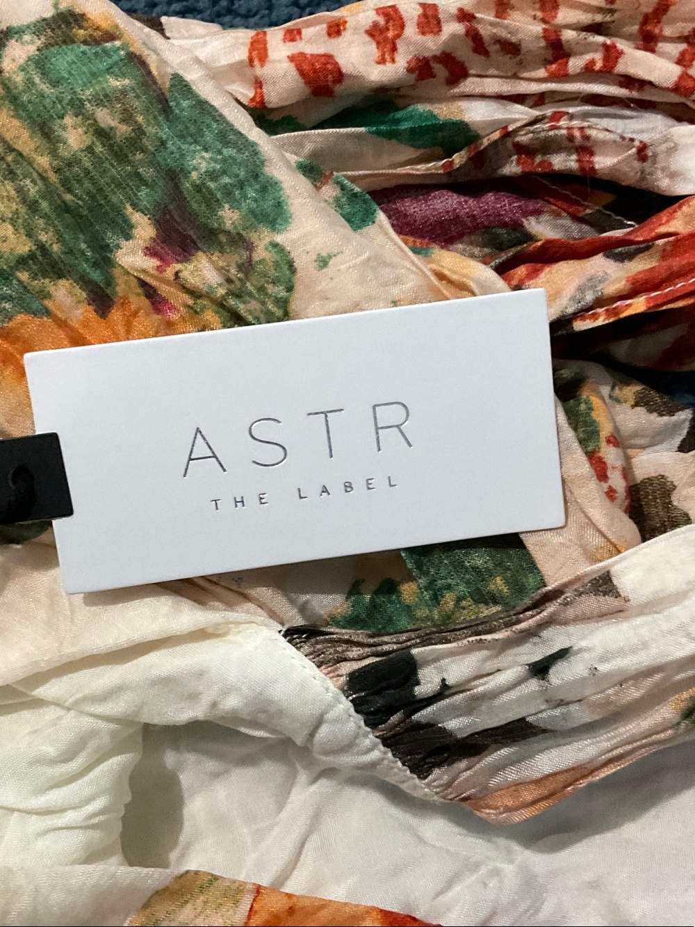 Astr Floral Multicolor Halter Sundress - Orange, Green, Brown, Cream - Picture 3 of 3